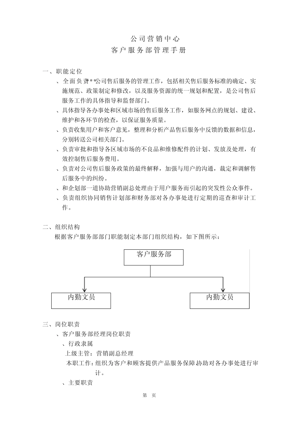 客户服务部管理手册_第3页