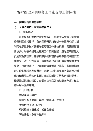 客户经理拜访服务标准与工作流程