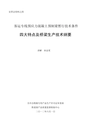 宣贯会资料之四——孙金更：四大特点及桥梁生产技术纲要讲义