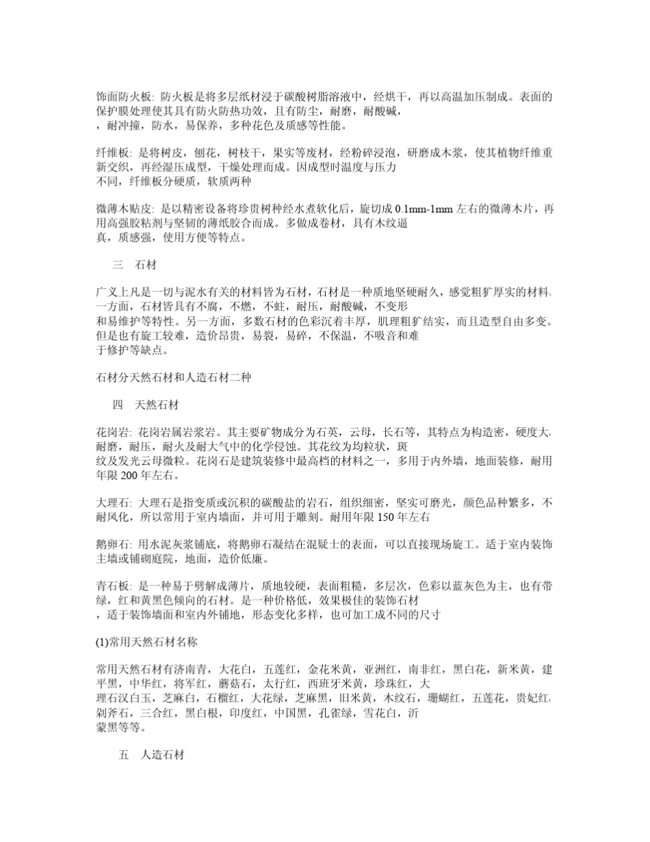 室内常用装修材料概述_第3页