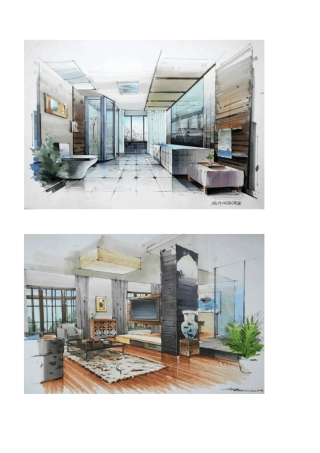 室内景观手绘效果图[各种风格]杨建沙沛陈红卫等