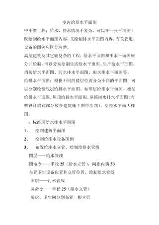 室内给排水平面图系统图