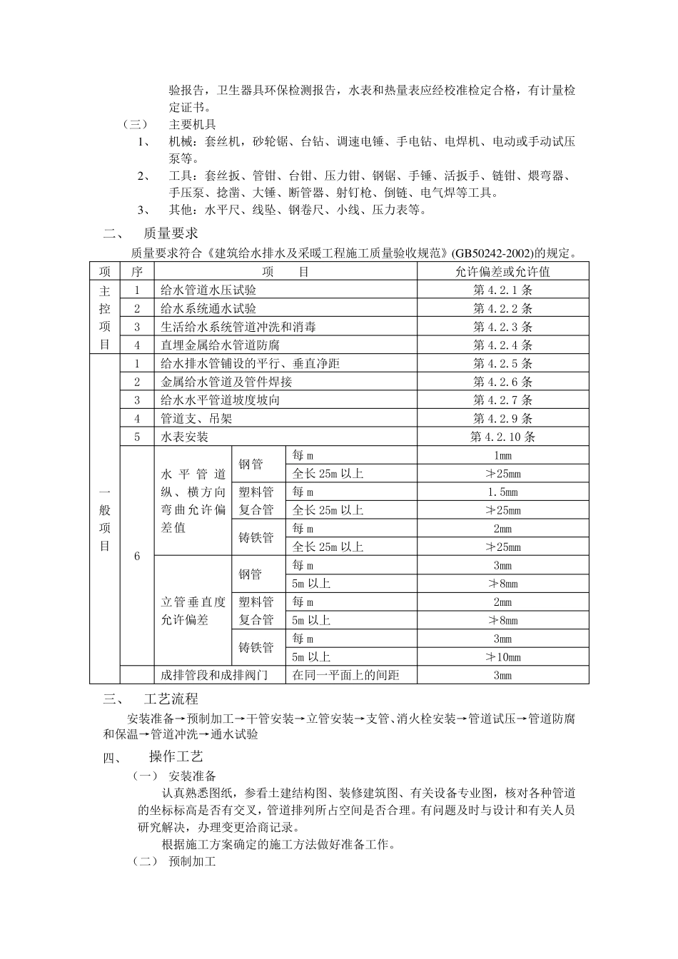 室内给水管道安装施工标准_第2页