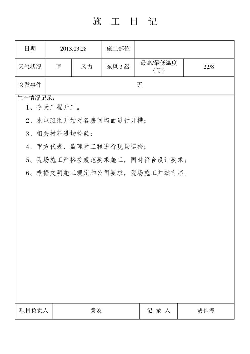 室内装饰工程施工日志_第2页