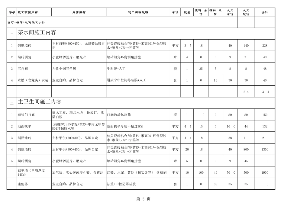 室内设计报价表_第3页