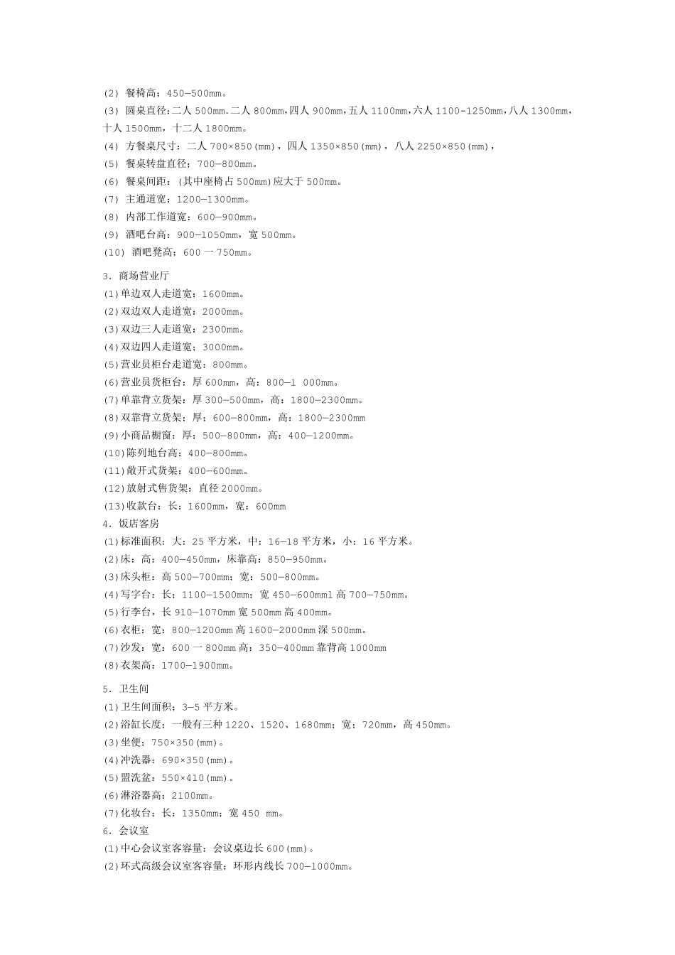 室内设计标准尺寸列表_第2页