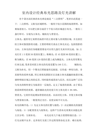 室内设计经典布光思路及灯光讲解