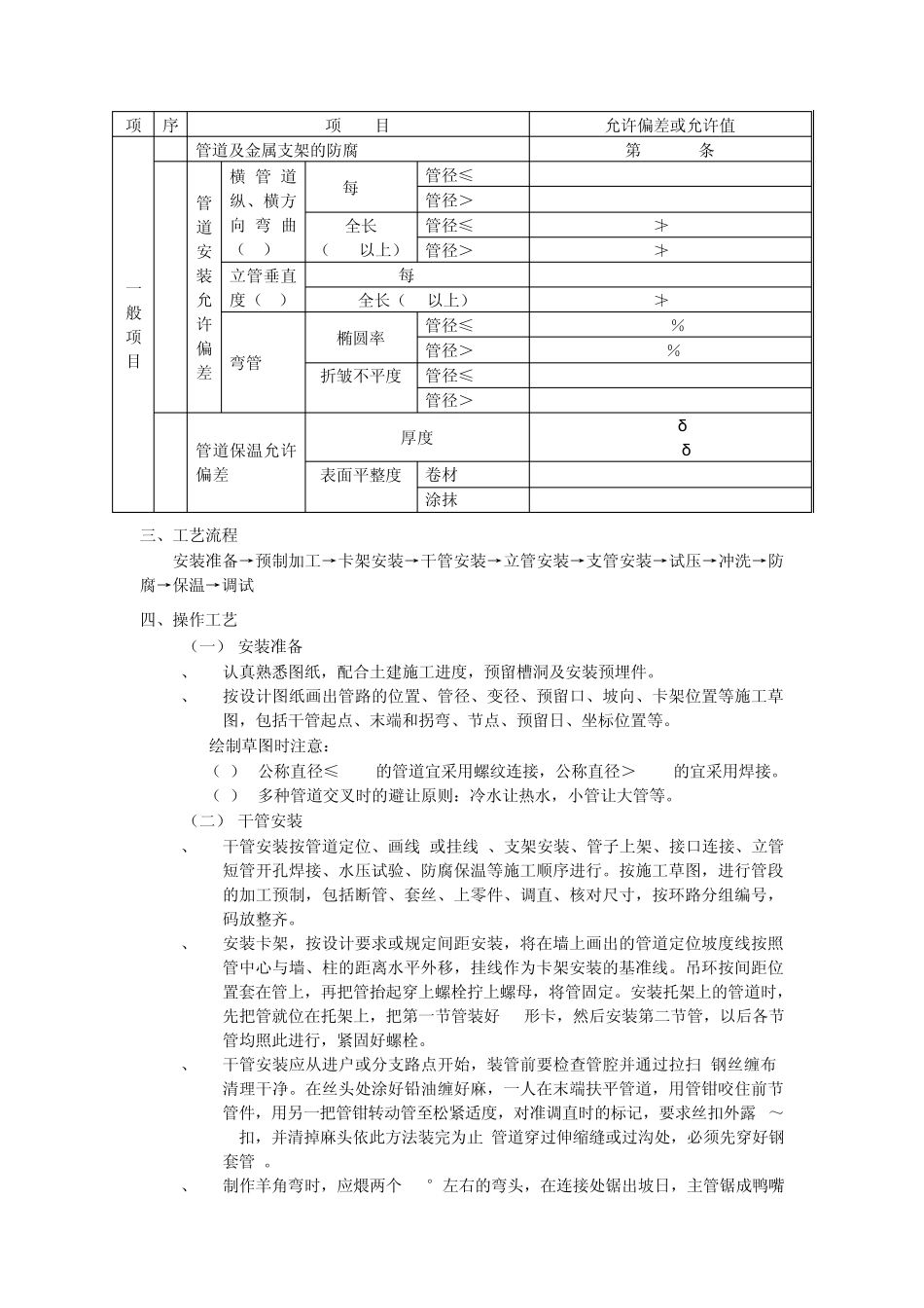 室内采暖管道施工工艺质量标准_第2页