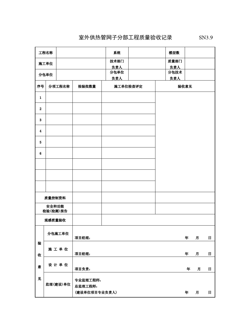 室外供热管网子分部工程质量验收记录_第2页