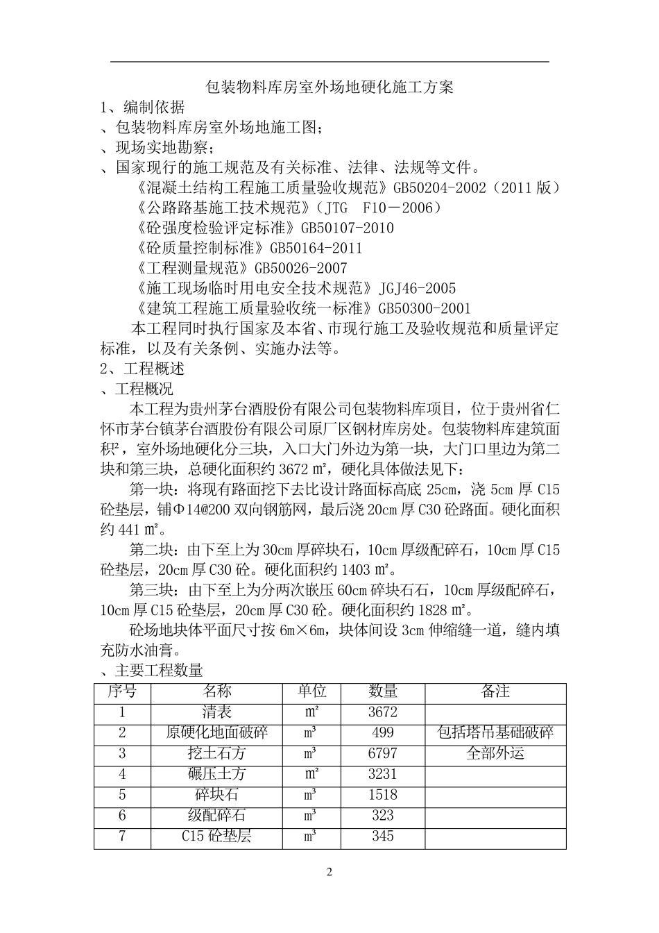 室外场地硬化施工方案_第2页