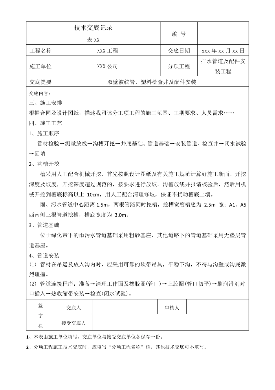 室外排水管(双壁波纹管)安装技术交底_第2页