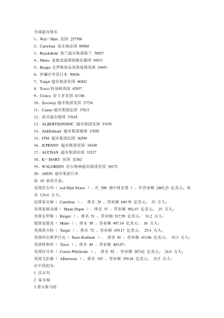 家乐福排名及欧尚