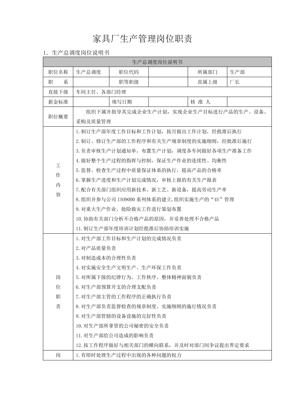 家具厂生产管理岗位职责_第1页