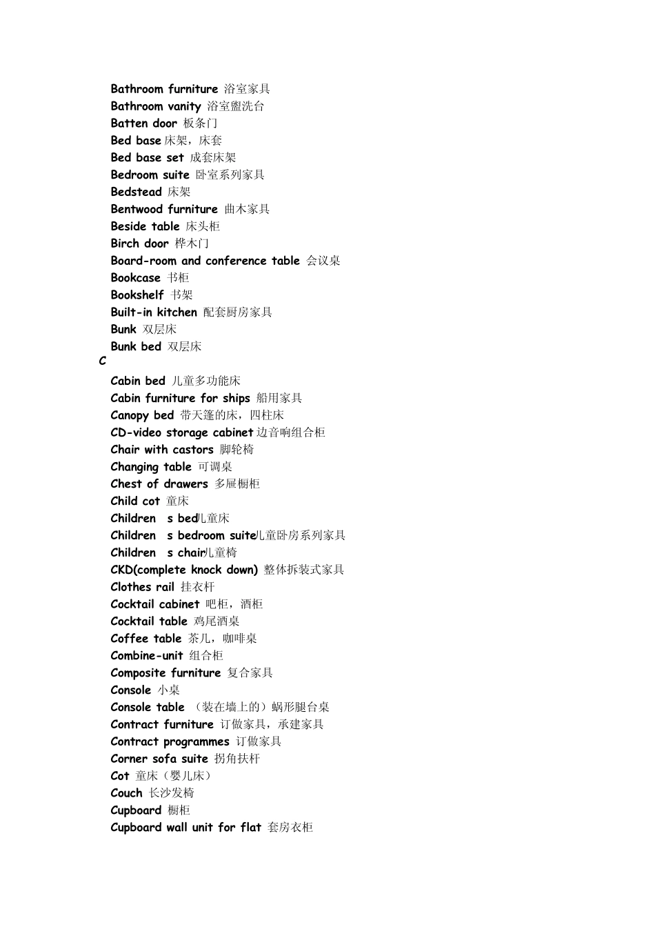 家具外贸词汇表_第2页