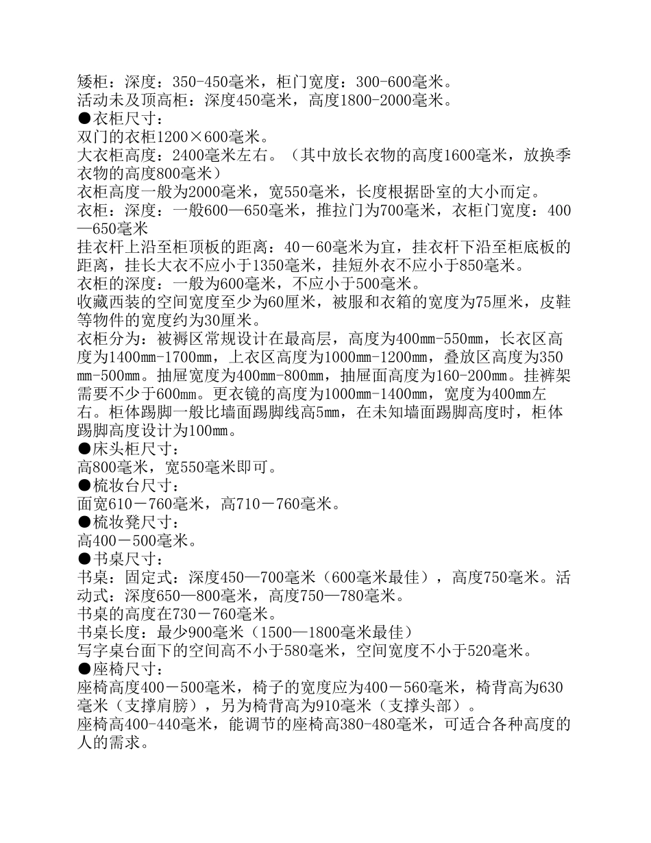 家具常用尺寸大全_第2页