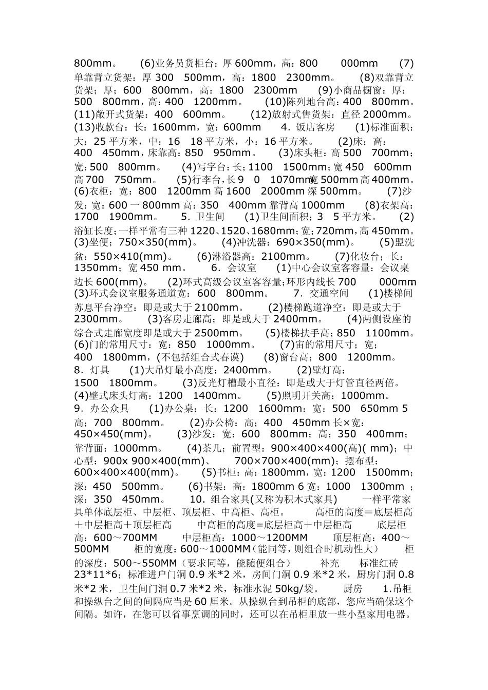 家具常规尺寸及摆放_第2页