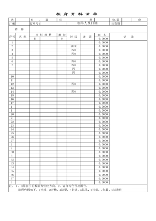 家具开料单制作