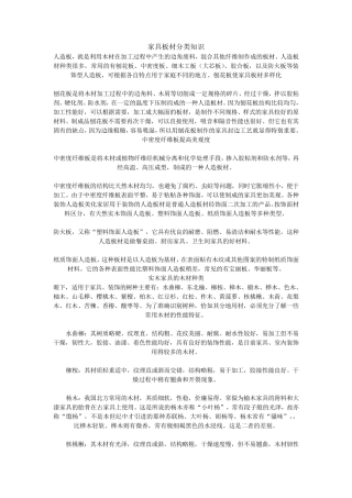 家具板材分类知识