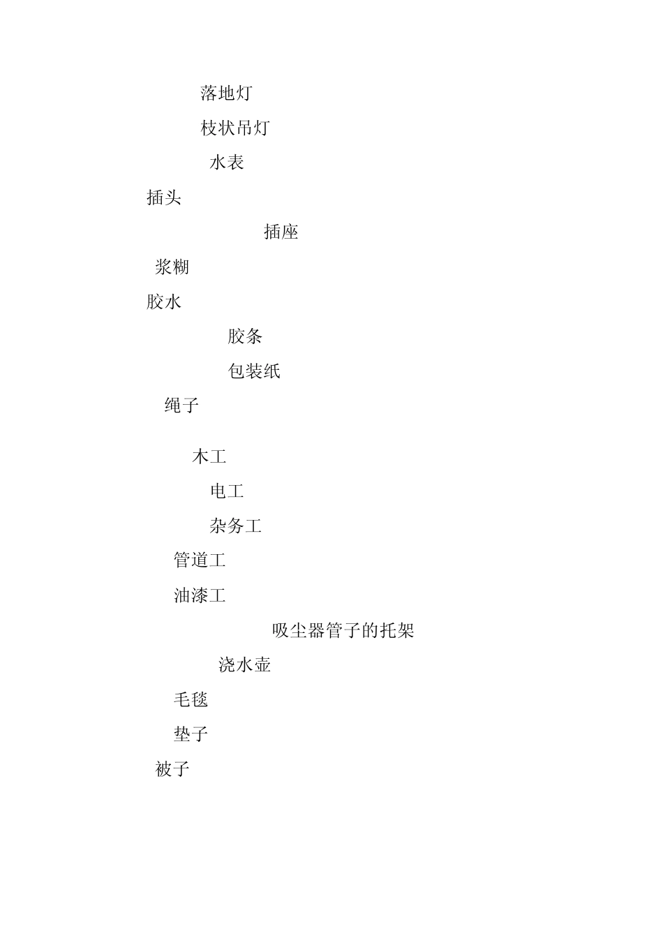 家居日用品英文翻译_第3页