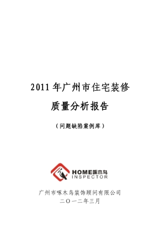家居装修问题缺陷案例报告