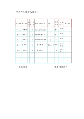 家庭情况简介