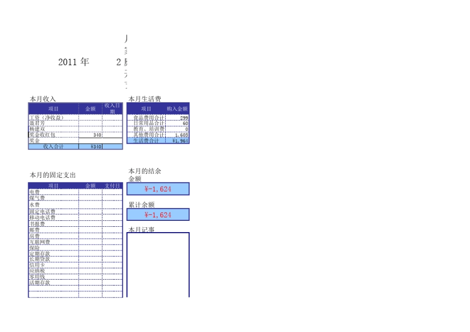 家庭日常收入,支出表_第1页