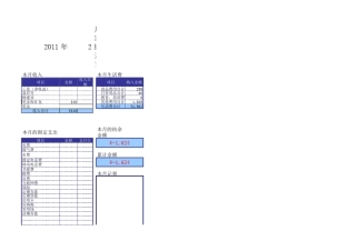 家庭日常收入,支出表