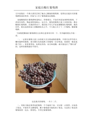 家庭自酿红葡萄酒