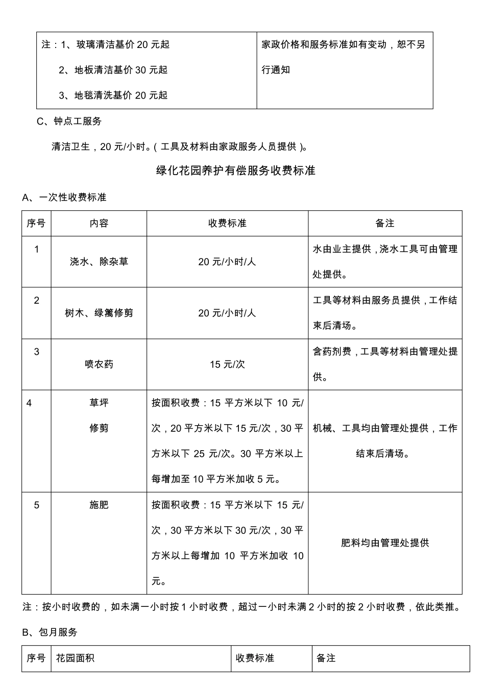 家政服务清洁价格表_第2页