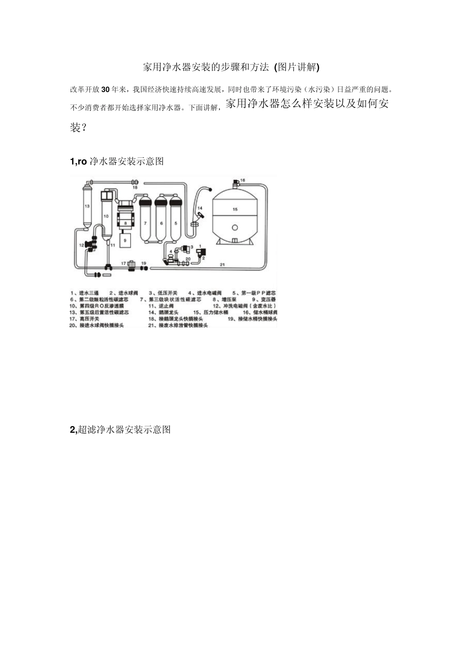 家用净水器安装的步骤和方法_第1页