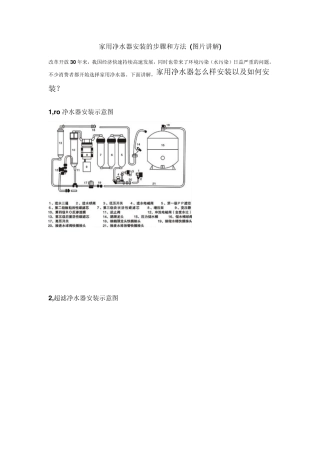 家用净水器安装的步骤和方法