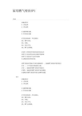 家用燃气壁挂炉