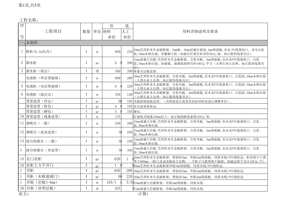 家装标准报价单_第1页