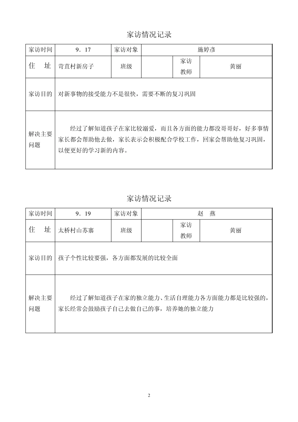 家访记录(表格式)_第2页