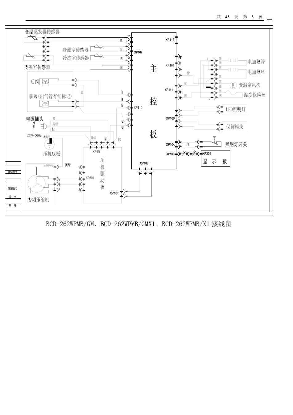 容声冰箱BCD272WYMB262WPMBGM维修技术指南_第3页