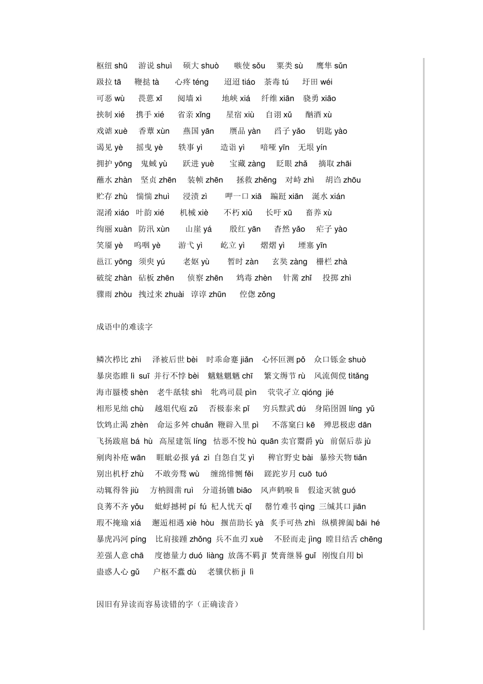 容易读错的字(正确读音)_第2页