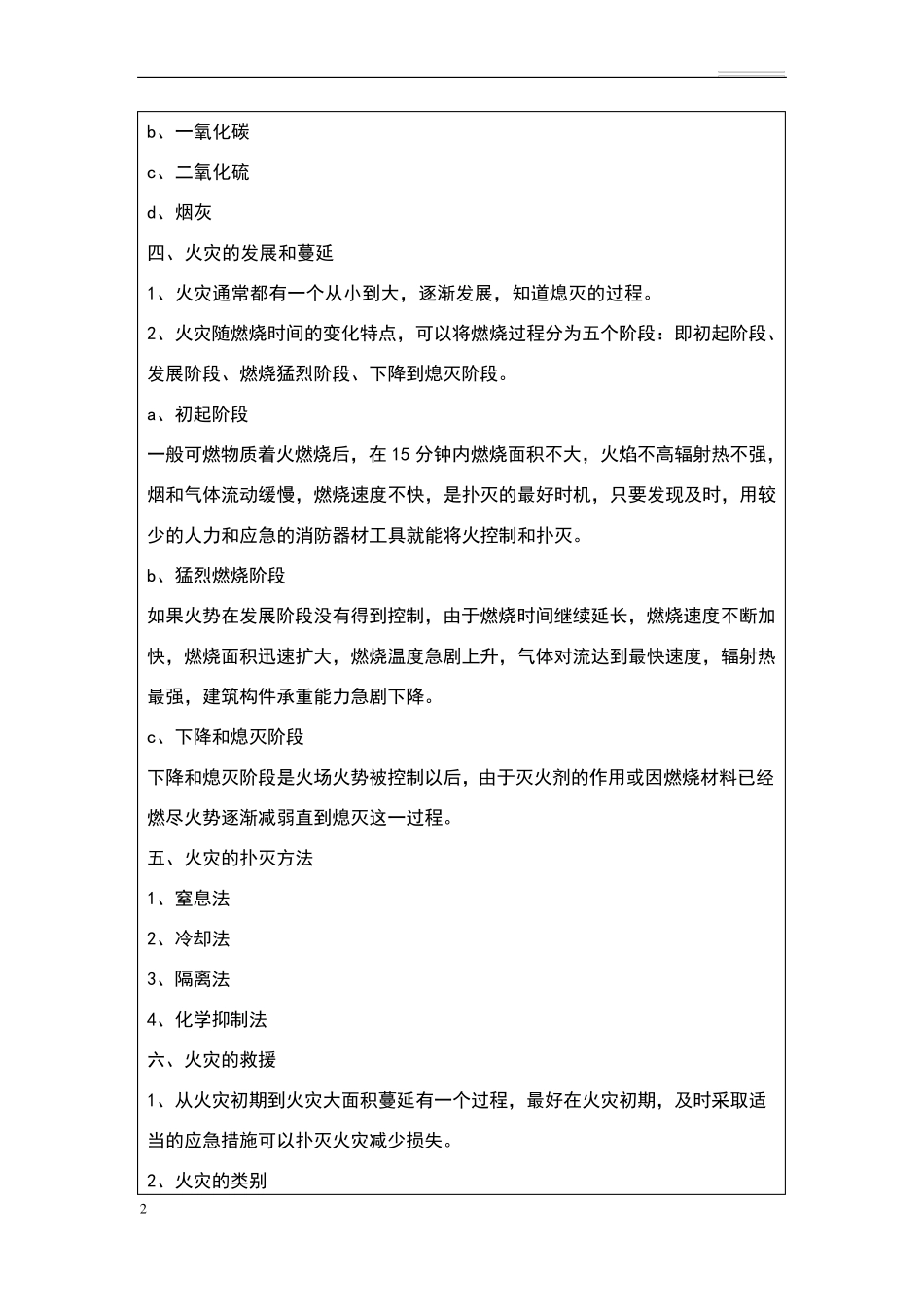 宾馆员工消防安全教育培训记录_第2页