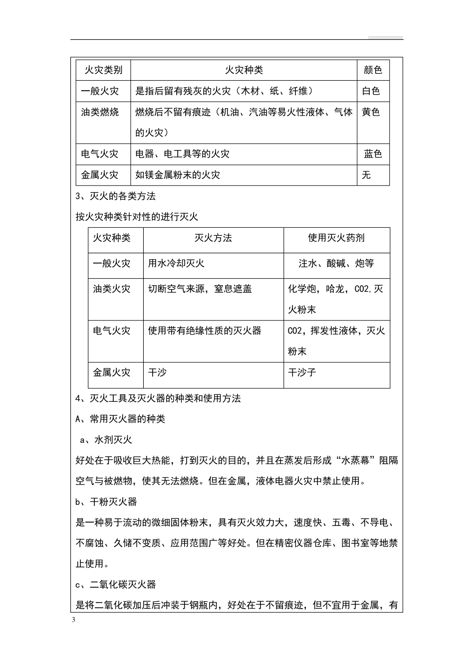 宾馆员工消防安全教育培训记录_第3页