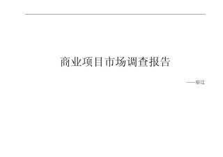 宿迁商业项目市场调查报告
