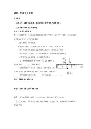 密度测量专题复习教案