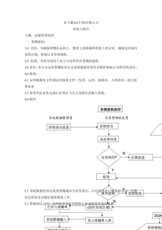 富士施乐—仓储管理流程
