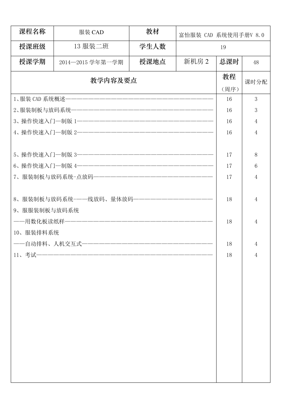 富怡V8服装CAD教案_第1页