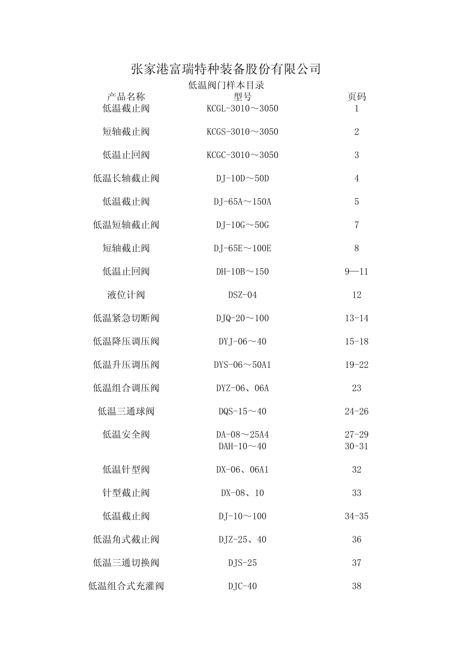 富瑞2009低温阀门样本(公制)_第2页