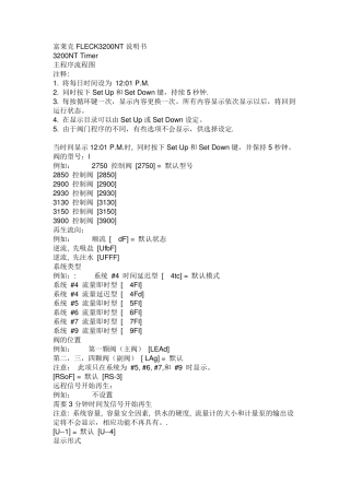 富莱克FLECK3200NT说明书