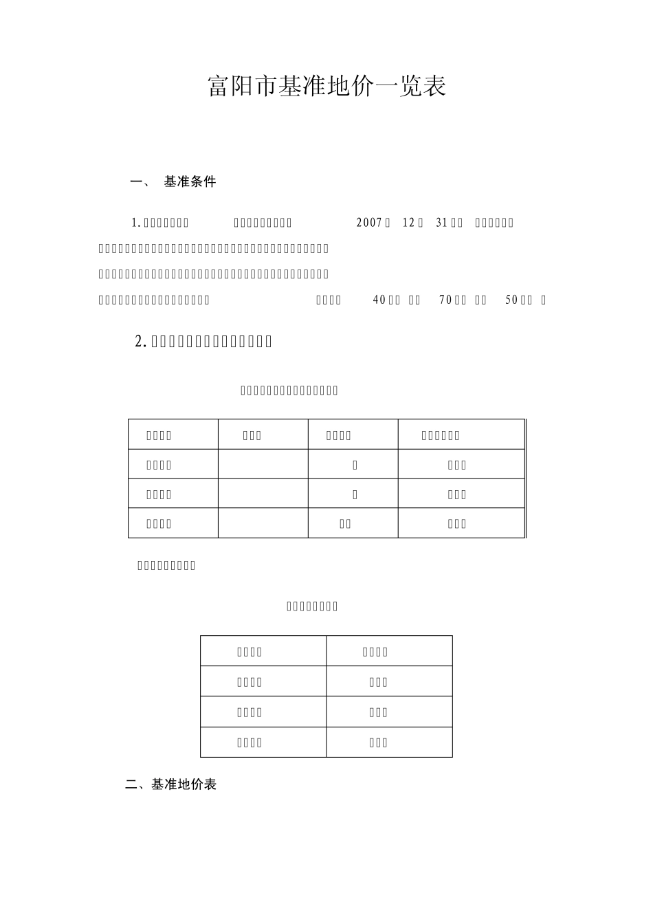富阳市基准地价一览表_第1页