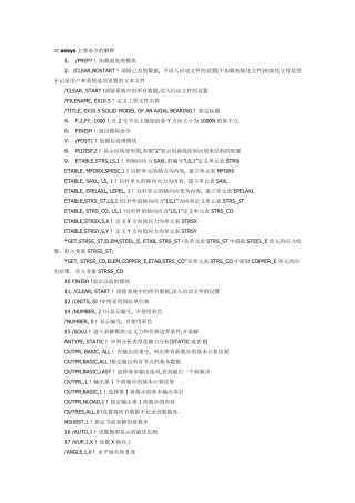 对ansys主要命令的解释