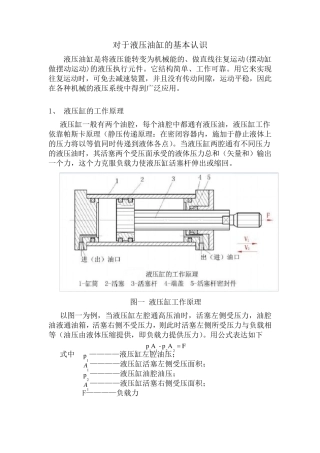 对于液压油缸的基本认识