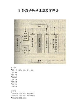 对外汉语教学课堂教案设计