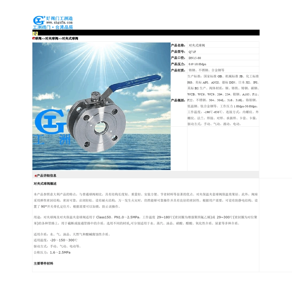 对夹式球阀Q71F对夹式球阀_第1页