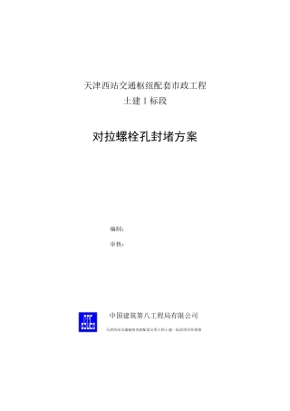 对拉螺栓洞封堵施工方案
